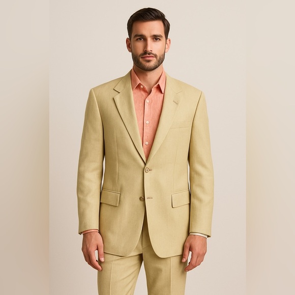 Haspel Men’s Yellow Silk Sportcoat Blazer Jacket 42S | Two Button Classic Preppy - Picture 1 of 11
